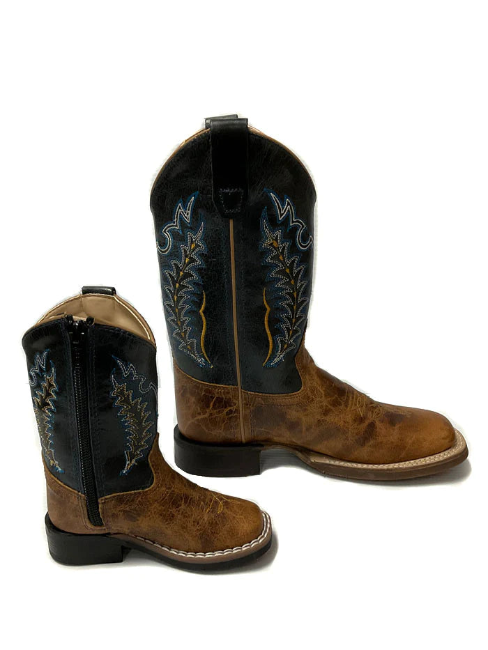 Youth Old West Blue Top Square Toe Boots