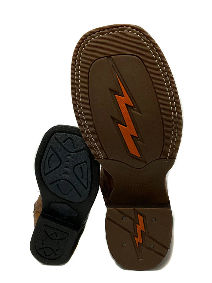 Youth Old West Blue Top Square Toe Boots