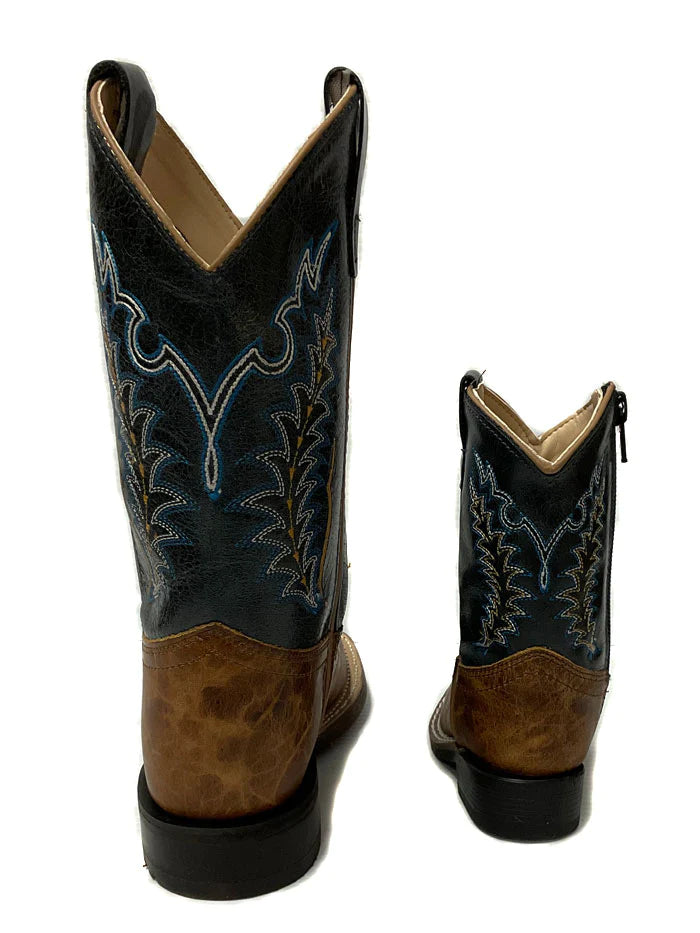 Youth Old West Blue Top Square Toe Boots