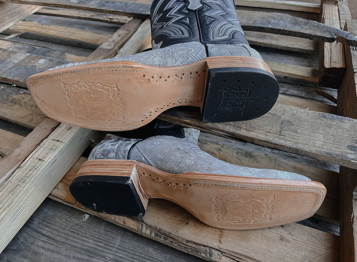 Men's Tanner Mark Teju Lizard Natural/Palermo Black Boots