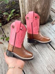 Infants Old West Tan/Pink Boots