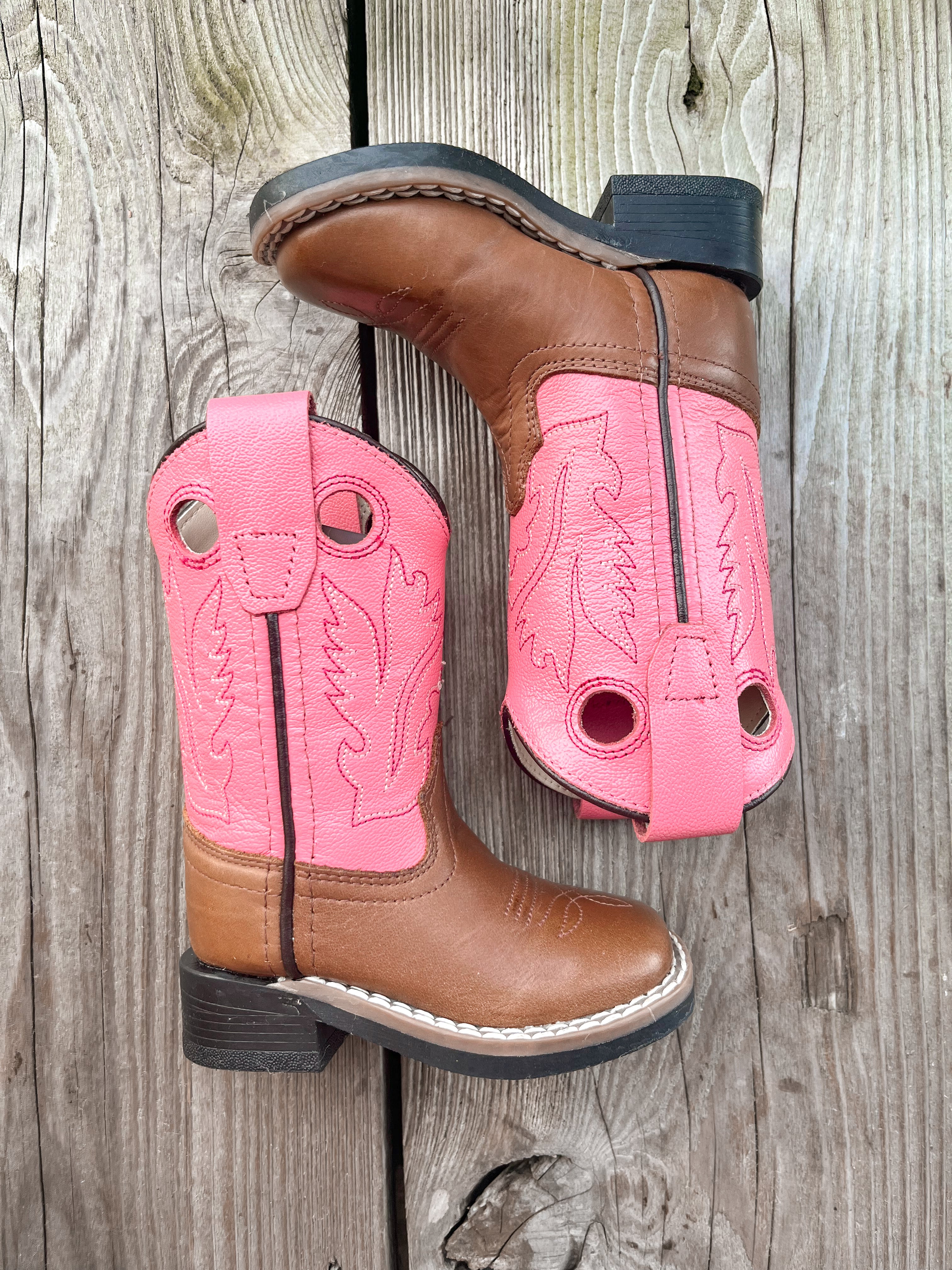 Infants Old West Tan/Pink Boots