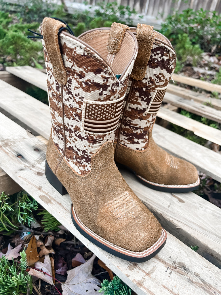 Ariat Youth Patriot Leather Western Boots - Main Image