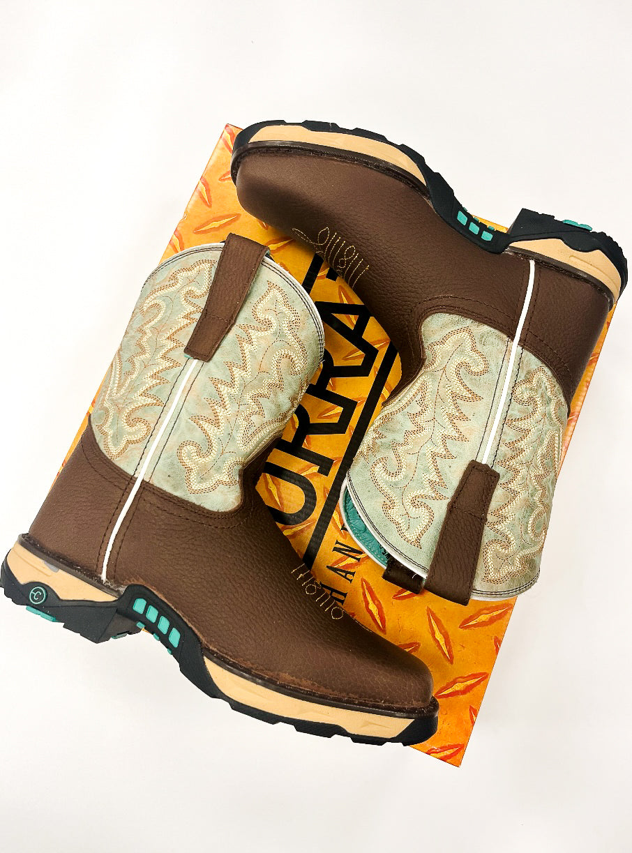 Women's Corral Chocolate Hydro Resist Square Toe Work Boot