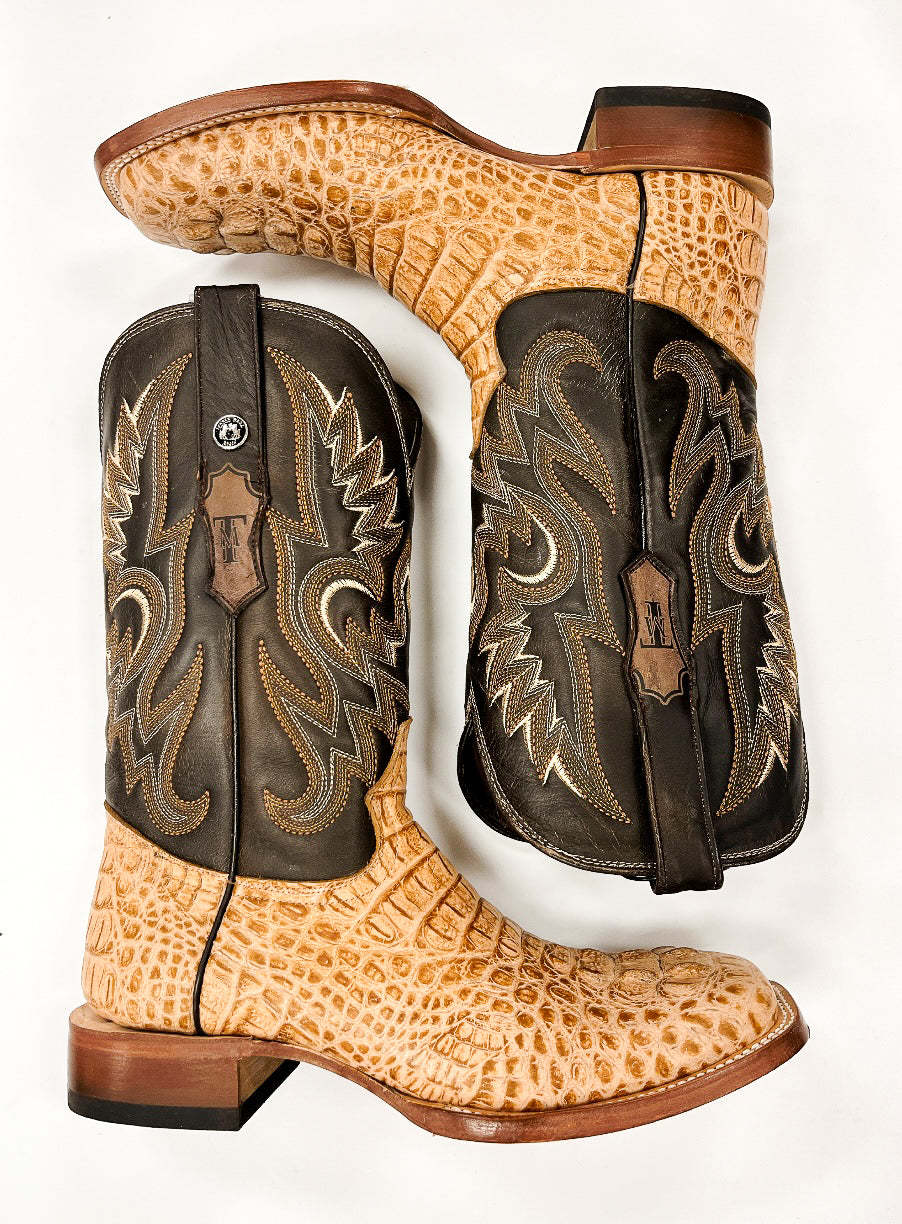 Botas Tanner Mark Vaughn Hornback Gator con estampado para hombre