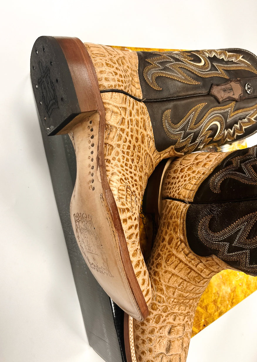 Botas Tanner Mark Vaughn Hornback Gator con estampado para hombre