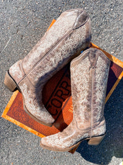 CORRAL BROWN CRATER BONE EMBROIDERY BOOT