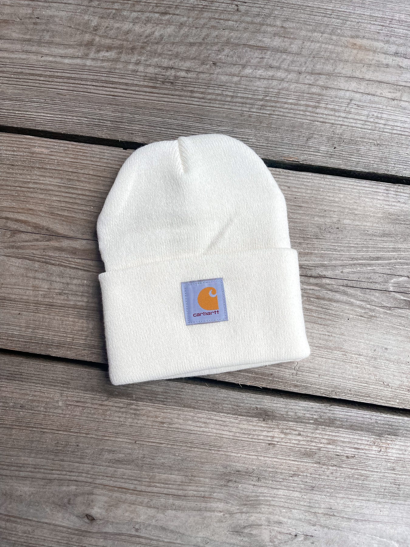 CARHARTT KNIT CUFFED BEANIE IN WHITE – Boot Country
