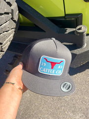 Whiskey Bent Hat Co. Chisholm Cap in Charcoal