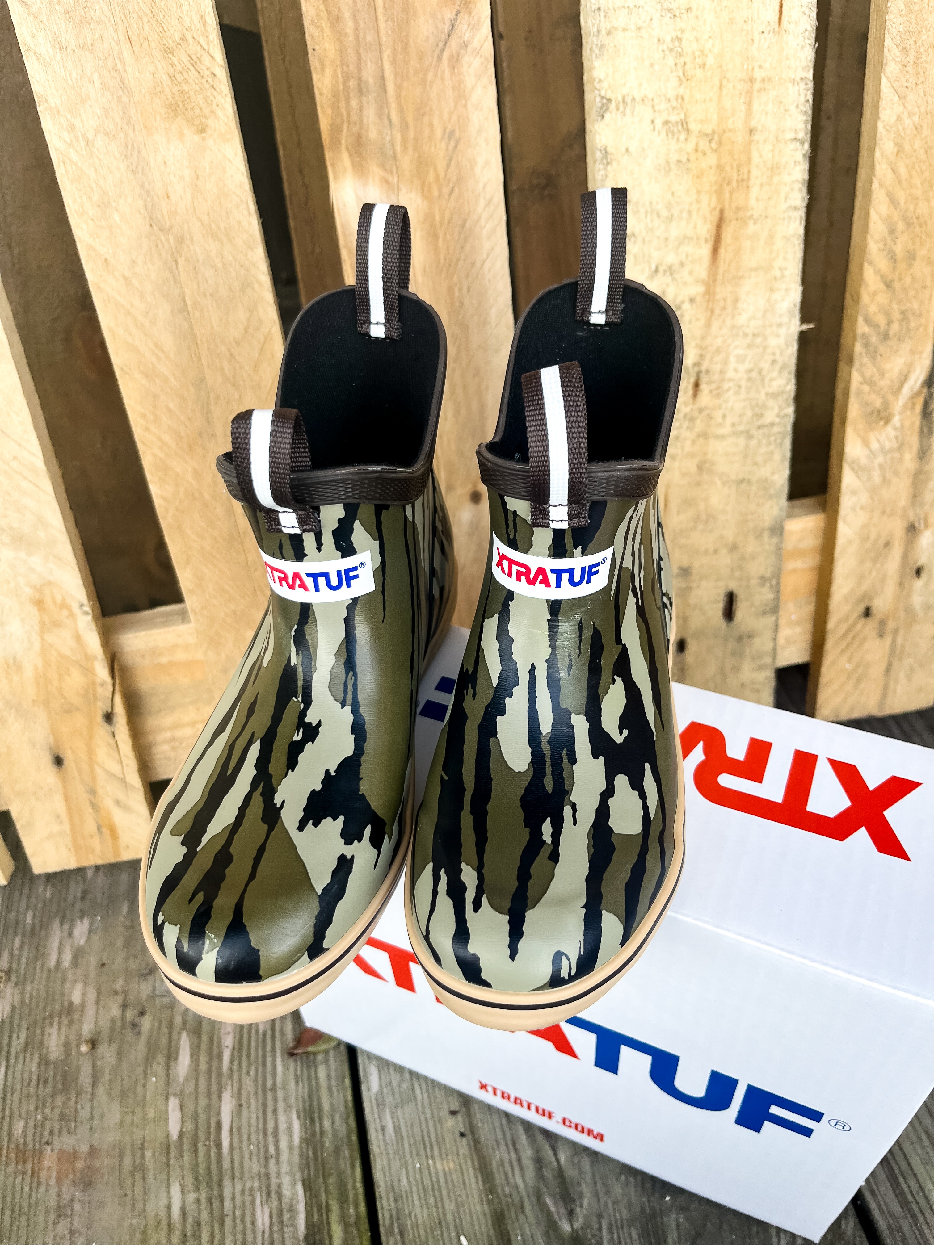 Kid's XTRATUF Ankle Deck Boots in Mossy Oak Camo