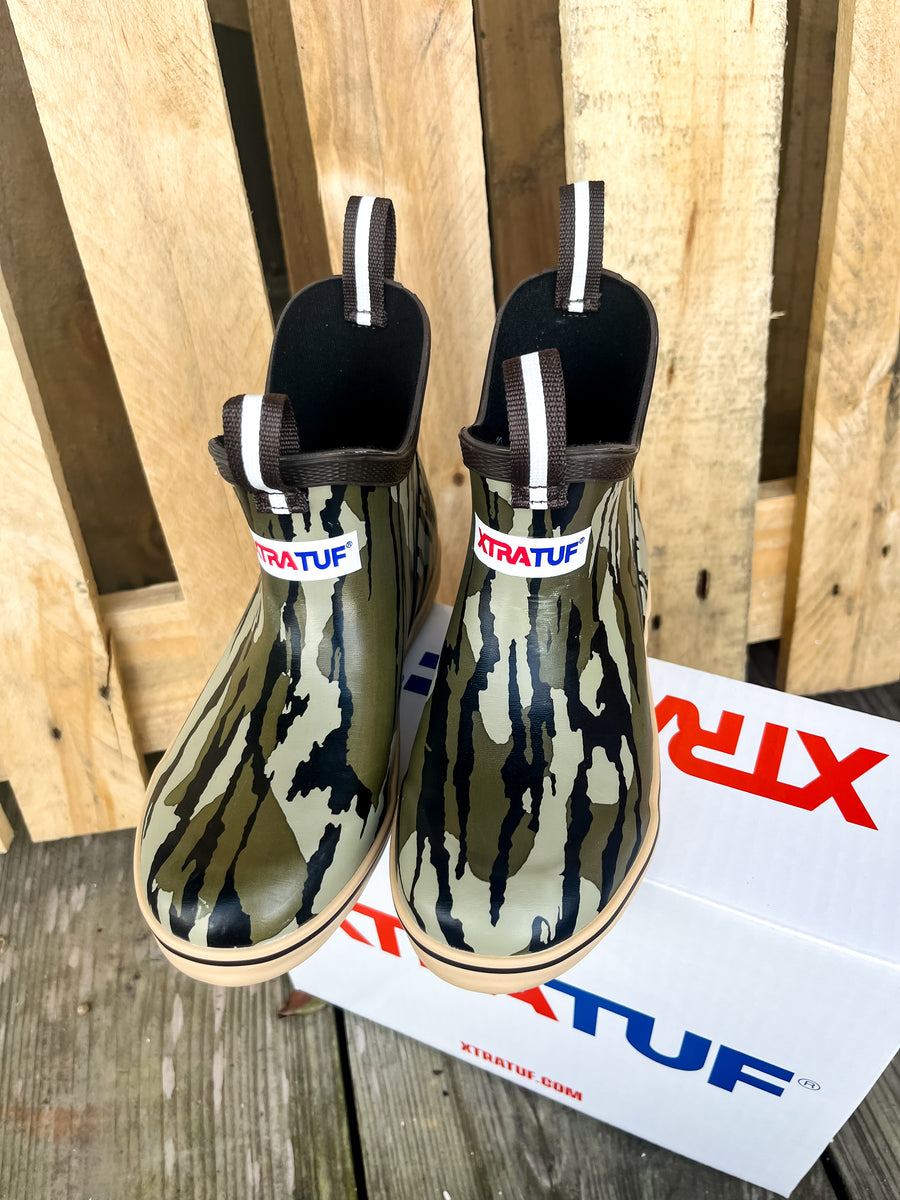 Kid's XTRATUF Ankle Deck Boots in Mossy Oak Camo Boot Country