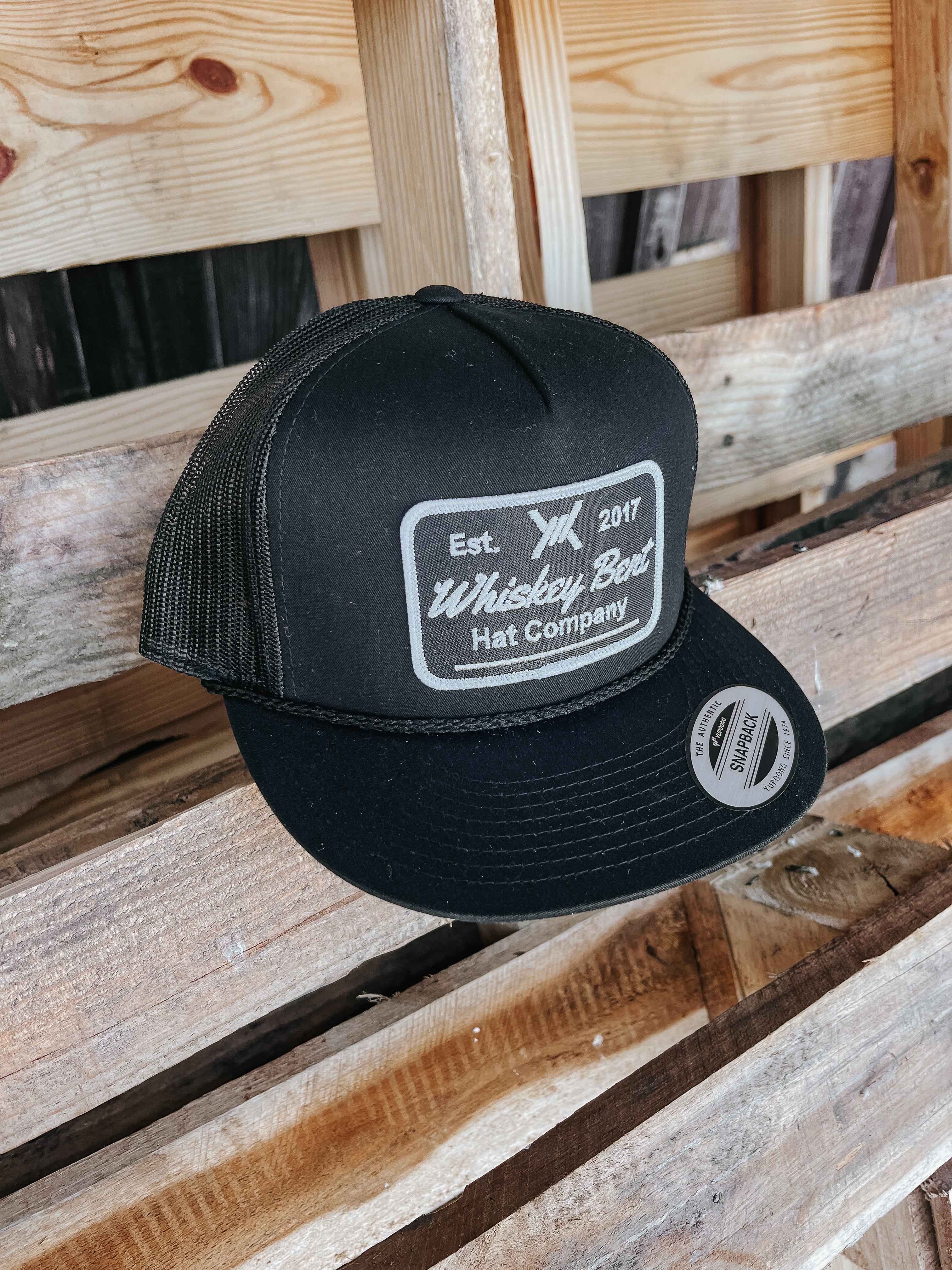 Whiskey Bent Hat Co. Black Top Cap