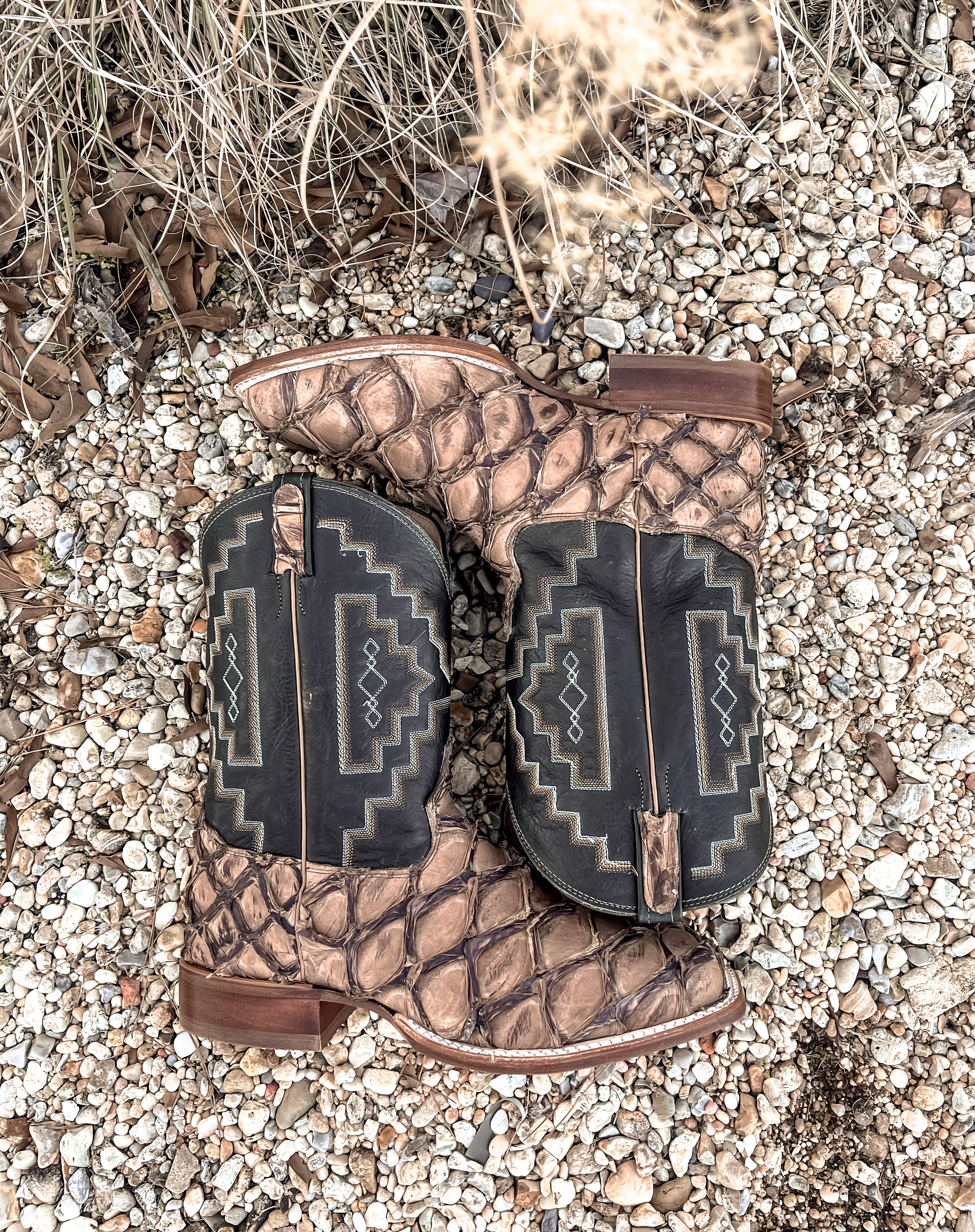 Men's Tony Lama Leviathan Piraruca Chocolate Brown Boots