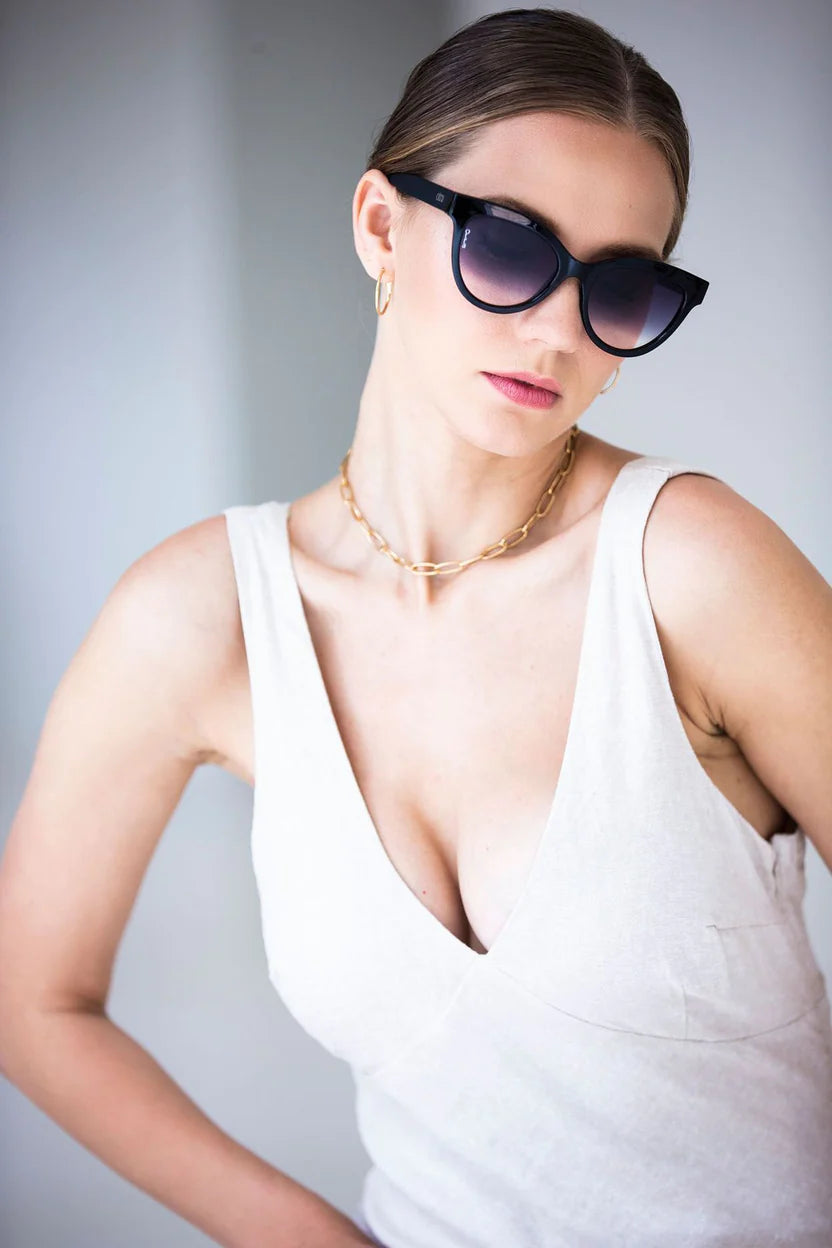 Lola Shiny Black Sunglasses