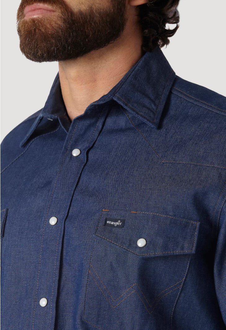 Men's Wrangler Cowboy Cut Rigid Denim Work Shirt - Big & Tall