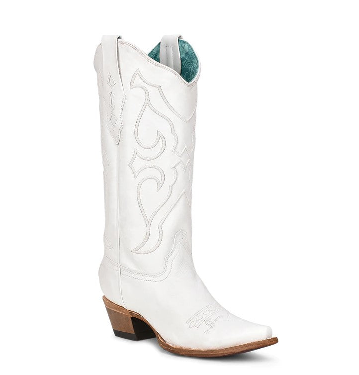 CORRAL WHITE EMBROIDERY POINT TOE BOOT