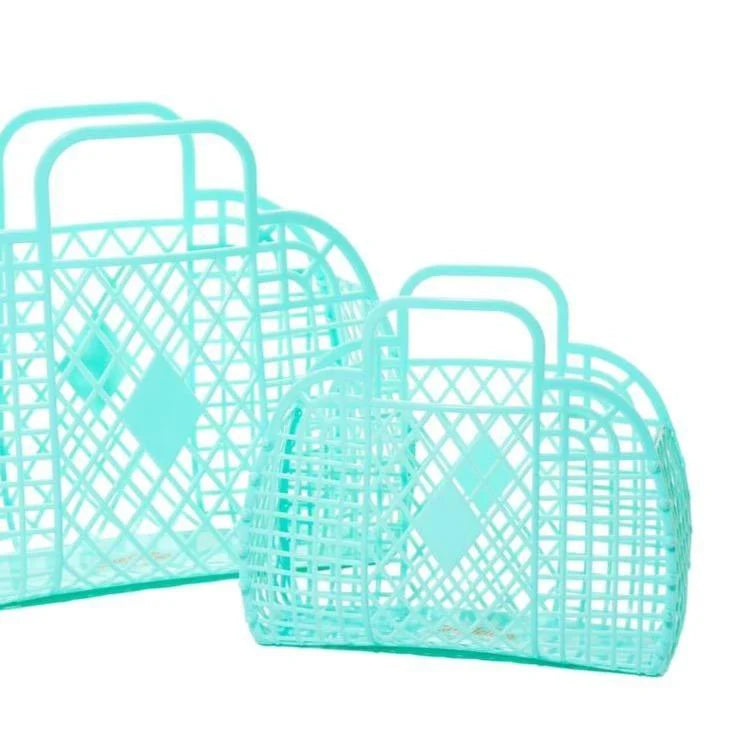 Retro Small Basket in Mint