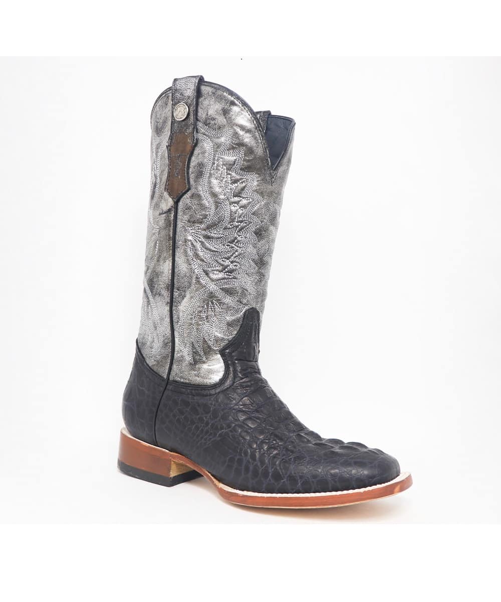 Women's Tanner Mark Amberlyn Hornback Caiman Print Black Boots
