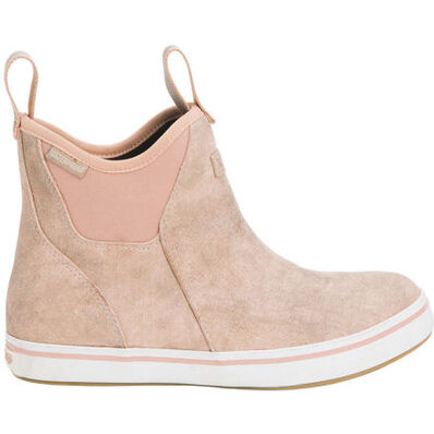 XTRATUF Women's Leather Deck Ankle Boots in Pink
