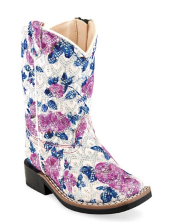 Youth purple glitter western boots