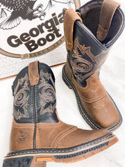 YOUTH GEORGIA BOOT CARBO-TEC PULL ON SADDLE BOOT