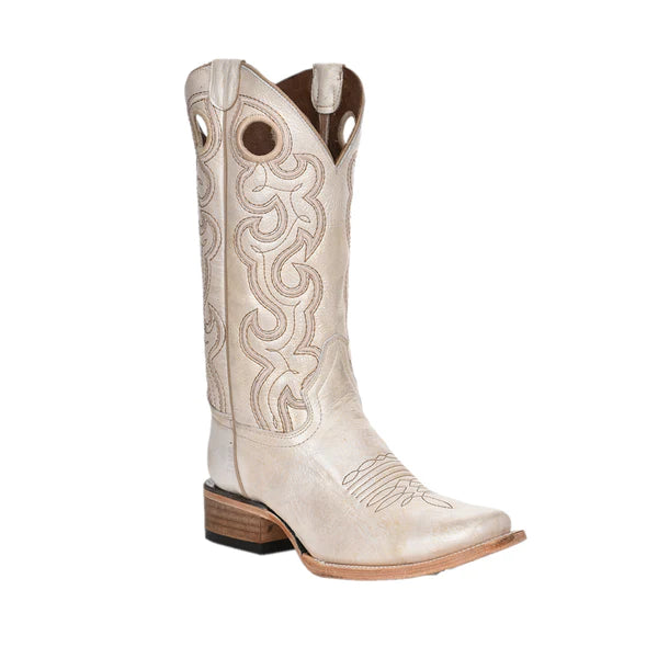 Botas vaqueras con punta cuadrada y bordado de perlas Corral para mujer