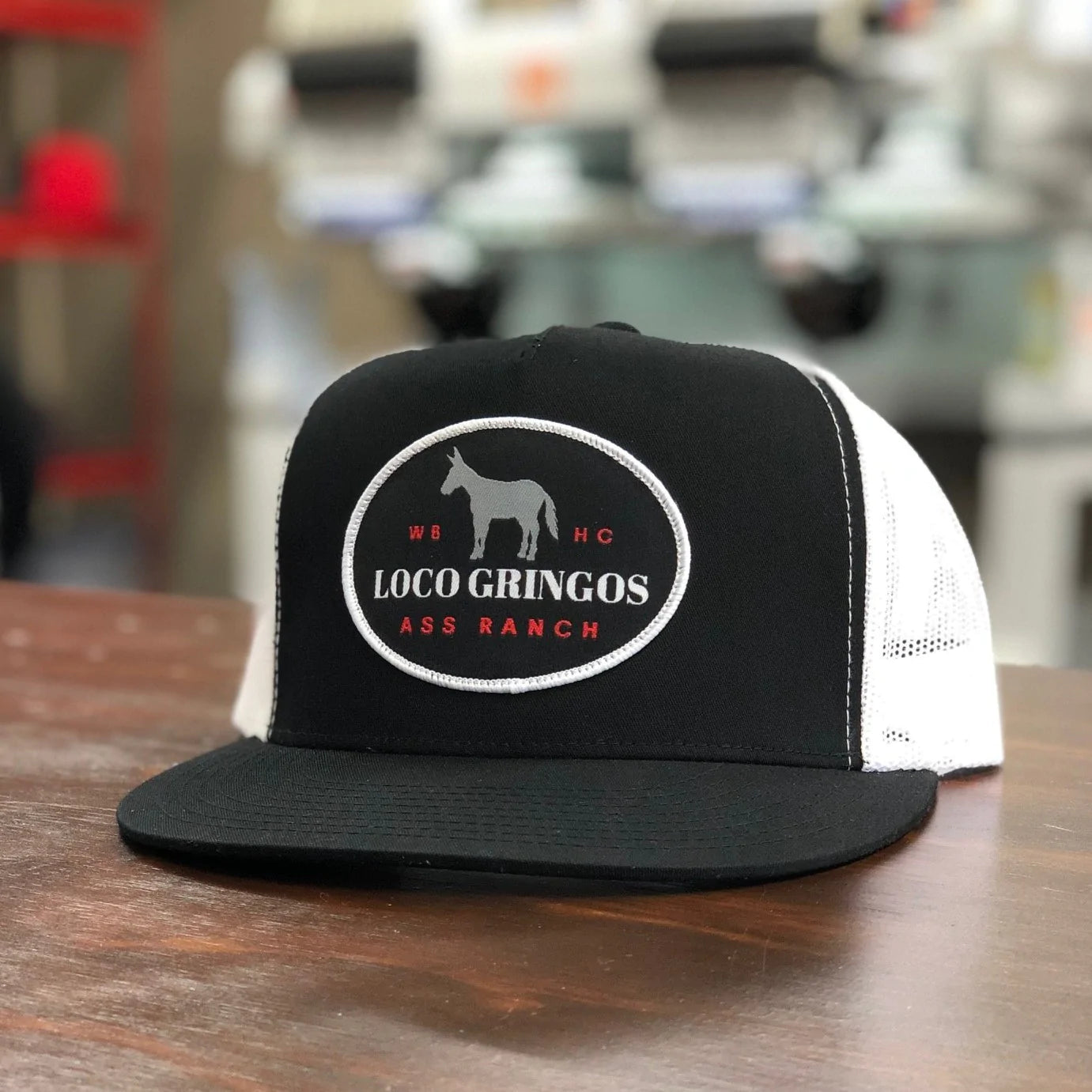 Whiskey Bent Hat Co. Loco Gringos Trucker Hat in Black/White