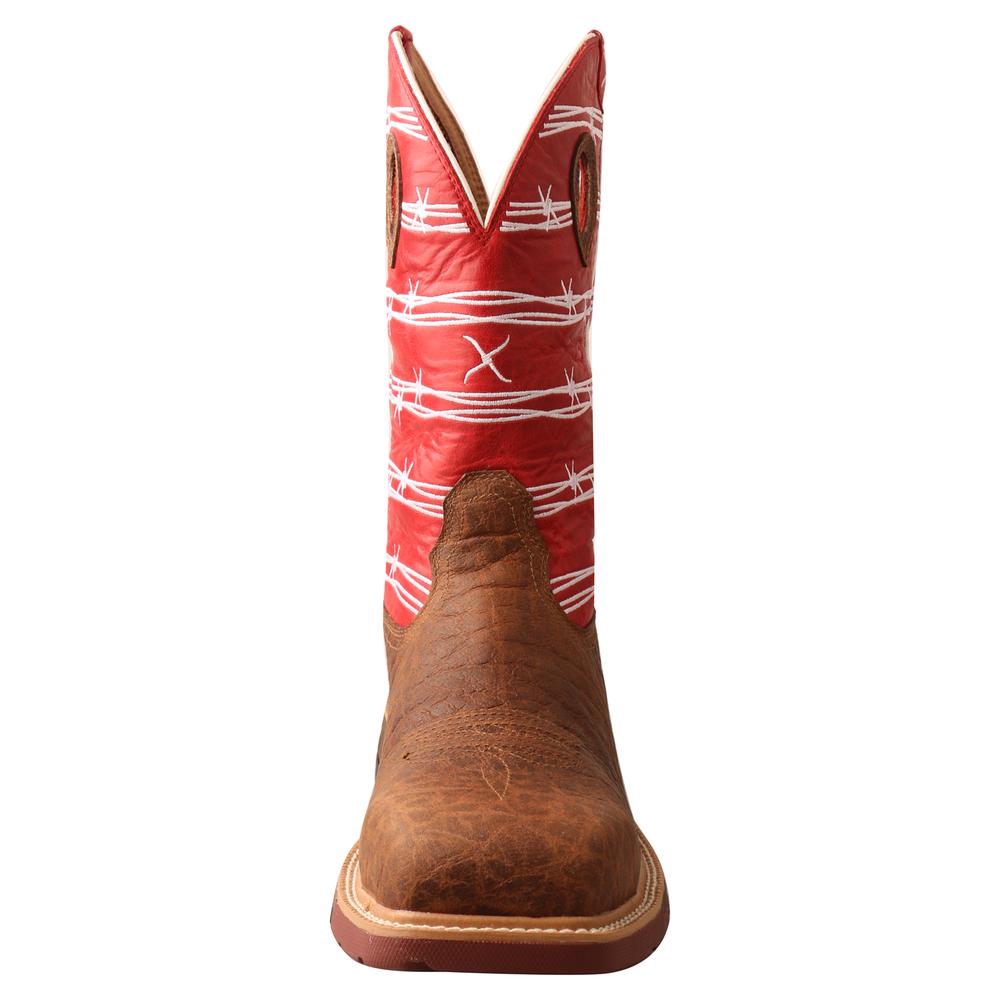 BOTA WESTERN TWISTED X IMPERMEABLE CON NANO PUNTERA EN ALAMBRE DE PÚAS ROJO