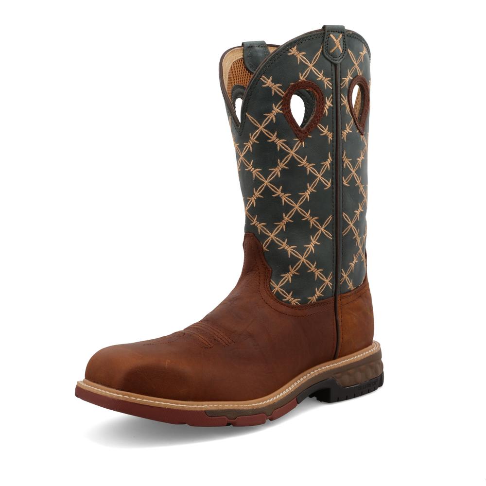 BOTA CON PUNTA DE SEGURIDAD TWISTED X WESTERN NANO COMPOSITE EN ALAMBRE DE PúaS MARRÓN