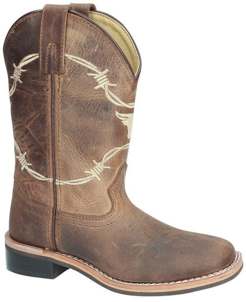 KID'S SMOKY MOUNTAIN LOGAN SQUARE TOE BROWN BOOTS